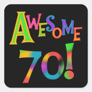 Sticker Carré 70 superbes T-shirts et cadeaux d'anniversaire