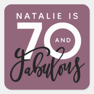 Sticker Carré 70e anniversaire à 70 ans