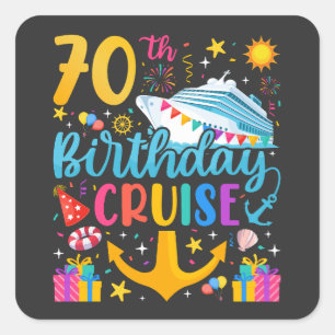 Sticker Carré 70e anniversaire Croisière B-Day Party