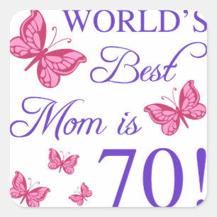 Sticker Carré 70e anniversaire pour maman