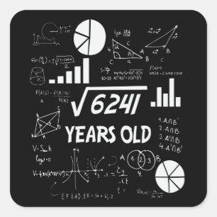 Sticker Carré 78 ans Enseignant des mathématiques Anniversaires 