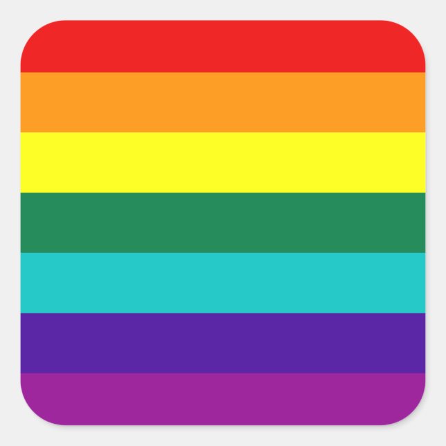 Sticker Carré 7 bandes Stick Gay pride arc-en-ciel (Devant)