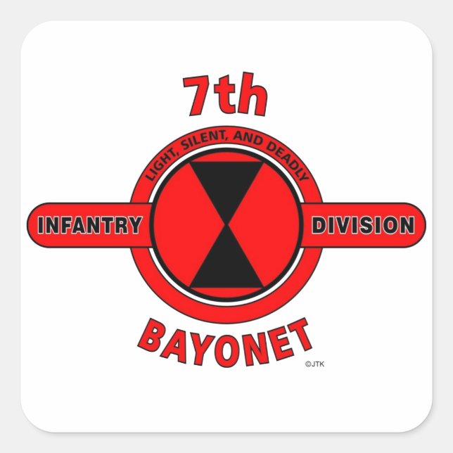 STICKER CARRÉ 7E DIVISION D'INFANTERIE "DIVISION BAYONET" (Devant)