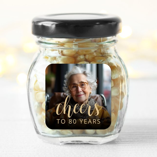 Sticker Carré 80e anniversaire de la fête (Créateur téléchargé)