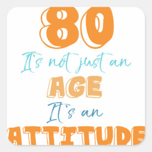 Sticker Carré 80e anniversaire Gag cadeau