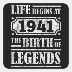 Sticker Carré 84 Ans 1941 Naissance De La Légende 84e Anniversai