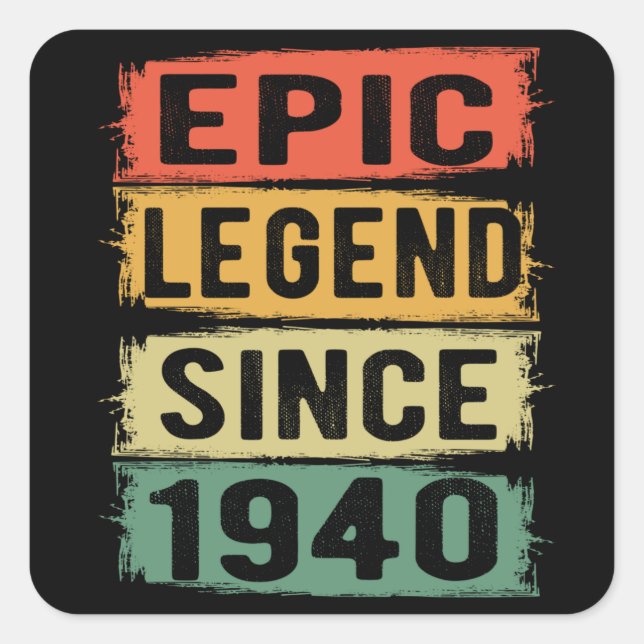 Sticker Carré 85 ans Anniversaire 1940 Epic Légende 85e annivers (Devant)