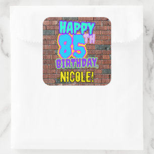 Sticker Carré 85e anniversaire - Amusant, Graffiti urbain inspir