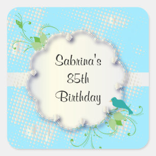 Sticker Carré 85th Texte de la fête d'anniversaire  