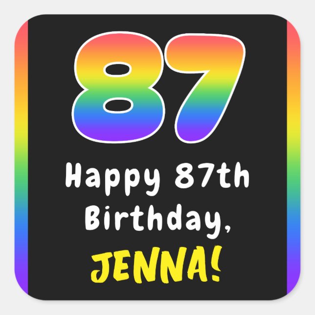 Sticker Carré 87e anniversaire : Rainbow Spectrum # 87, Nom pers (Devant)