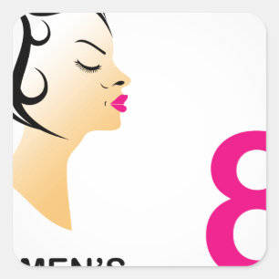 Sticker Carré 8 mars Journée internationale des femmes