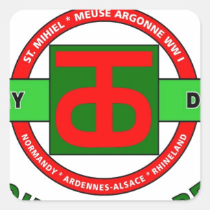 STICKER CARRÉ 90E DIVISION DE L'INFANTERIE DIVISION "TOUGH 'OMBR