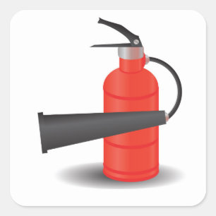 Sticker Carré 90Extincteur d'incendie_rasterisé