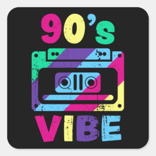Sticker Carré 90s Vibe Retro esthétique 90's Costume Party