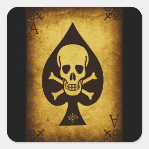 STICKER CARRÉ 917 SKULL DEATH CARD
