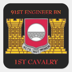 STICKER CARRÉ 91E BATAILLE D'INGÉNIEURS 1ER CAVALEURS