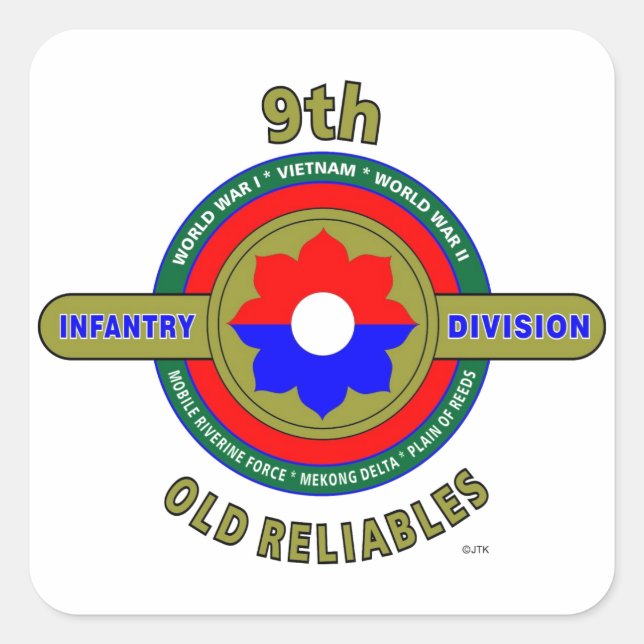 STICKER CARRÉ 9E DIVISION D'INFANTERIE "ANCIENNES FIABLES" (Devant)