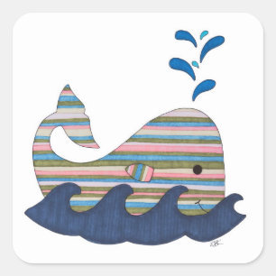 Sticker Carré à baleine rayée