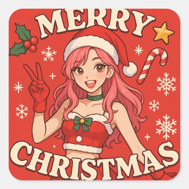 Sticker Carré A cute K-pop-inspired Christmas (Devant)