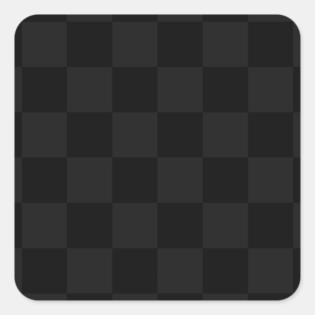 Sticker Carré à damiers - Noir et gris foncé (Devant)