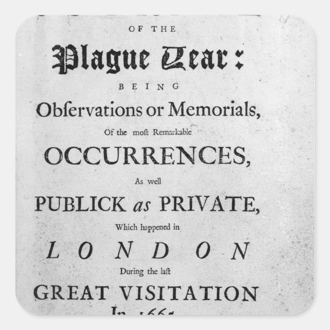 Sticker Carré A Journal of the Plague Year, 1665 (Devant)