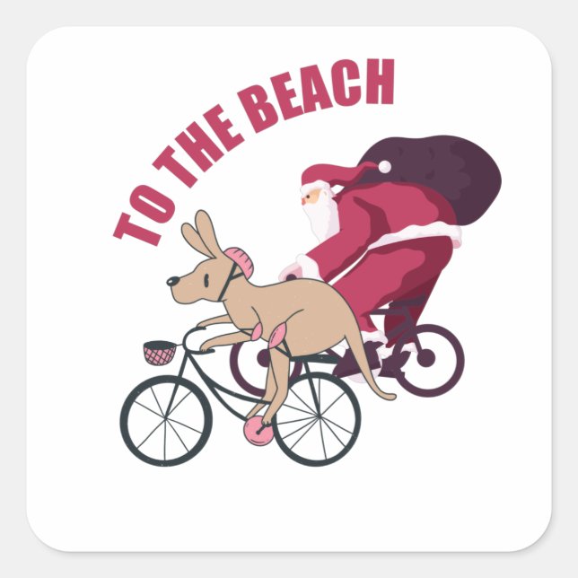 Sticker Carré À la plage - Noël australien (Devant)