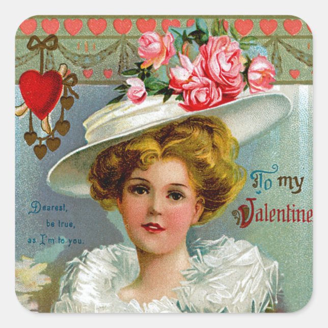 Sticker Carré À ma Saint-Valentin victorienne (Devant)
