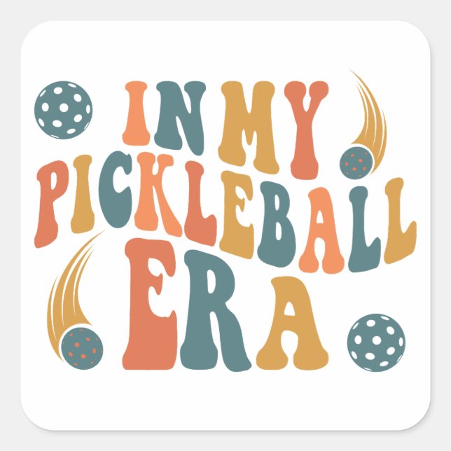 Sticker Carré À Mon Époque De Pickleball, Drôle Paddleball Dit : (Devant)