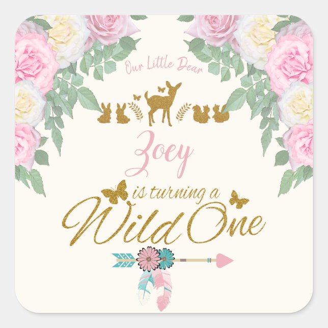 Sticker Carré A Wild One - Premier anniversaire (Devant)