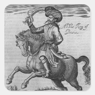 Sticker Carré Abbas King de Perse, illustration