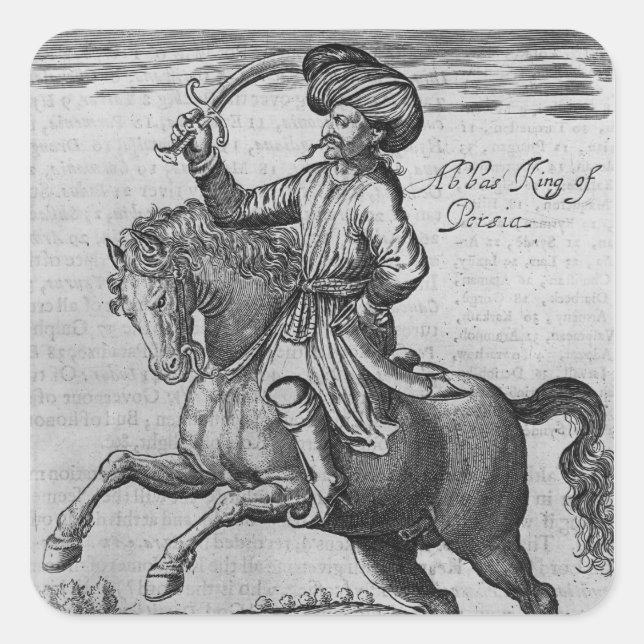 Sticker Carré Abbas King de Perse, illustration (Devant)
