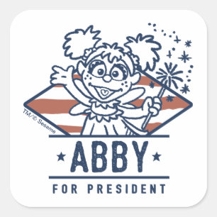 Sticker Carré Abby Présidente