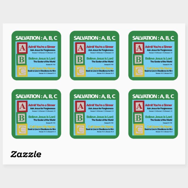 Sticker Carré ABC du salut (Feuille)