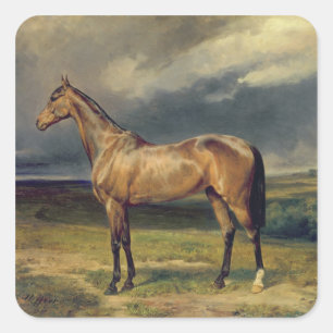 Sticker Carré Abdul Medschid' le cheval arabe de châtaignier, 18