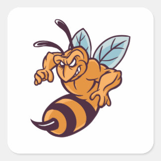 Sticker Carré abeille en colère