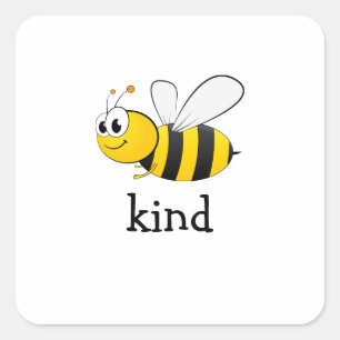 Sticker Carré Abeille mignonne