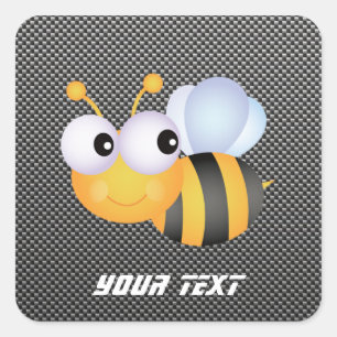 Sticker Carré Abeille mignonne ; Lisse