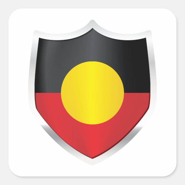 Sticker Carré Aborigène Silver Shield Indicateur parfait pour vo (Devant)