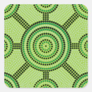 Sticker Carré Aboriginal dot painting