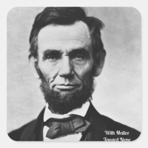 Sticker Carré Abraham Lincoln - Avec Malice Vers Aucun