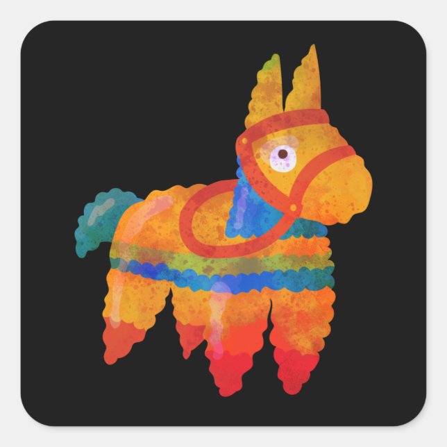 Sticker Carré Abstract Mexico Inspecred Pinata Design (Devant)