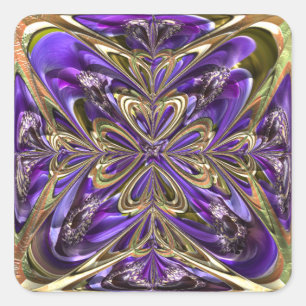 Sticker Carré Abstrait d'anémone violet