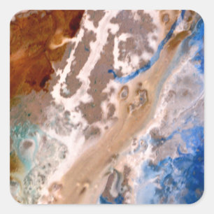 Sticker Carré Abstrait plage de sable motif motif en mousse d'ea