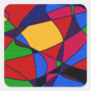 Sticker Carré Accessoires cadeaux Rainbow Abstrait Art tendance