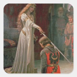 Sticker Carré Accolade - Edmond Blair Leighton Chevalier du Moye