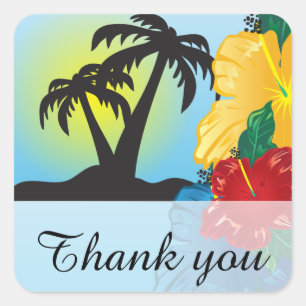 Sticker Carré Accueil à un beau paradis tropical
