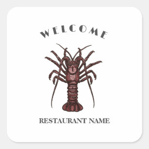 Sticker Carré Accueil de fruits de mer modernes Lobster Restaura