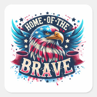 Sticker Carré Accueil Du Courageux Aigle Patriotique Amérique