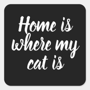 Sticker Carré Accueil Où Est Mon Chat