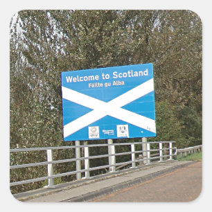 Sticker Carré Accueil vers l'Ecosse - signe de frontière